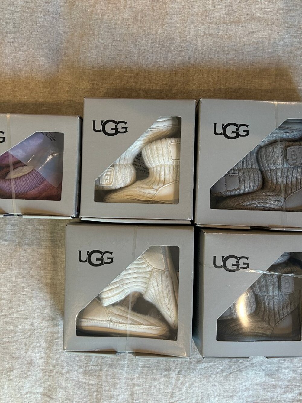 6 Item Bundle - NEW UGG Infant Unisex Skylar Knit Booties + Ugg Nesti Slippers - Picture 2 of 11